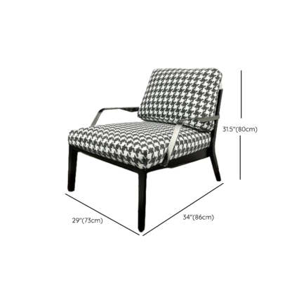 Flared-Arm Linen Black-Leg Armchair
