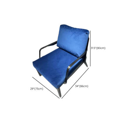 Flared-Arm Linen Black-Leg Armchair