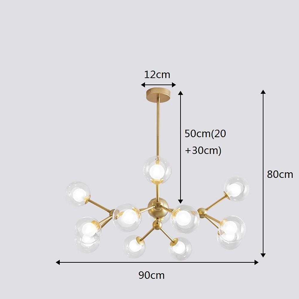 Radiant Beauty 12- Light Sputnik Semi Flush Fixture Chandelier-Lighom