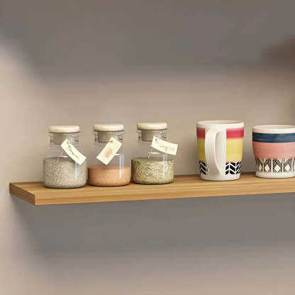 Floating Minimalist Rectangular Wood Bookshelf