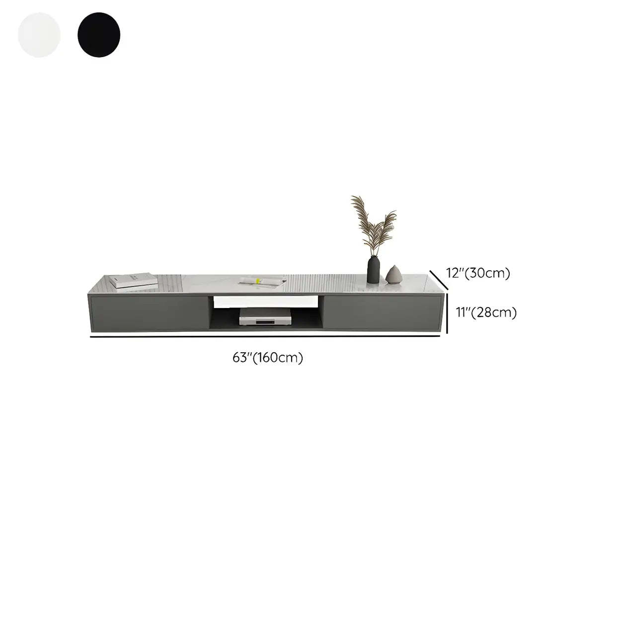 Floating Stone Cabinet Open-Storage TV Stand
