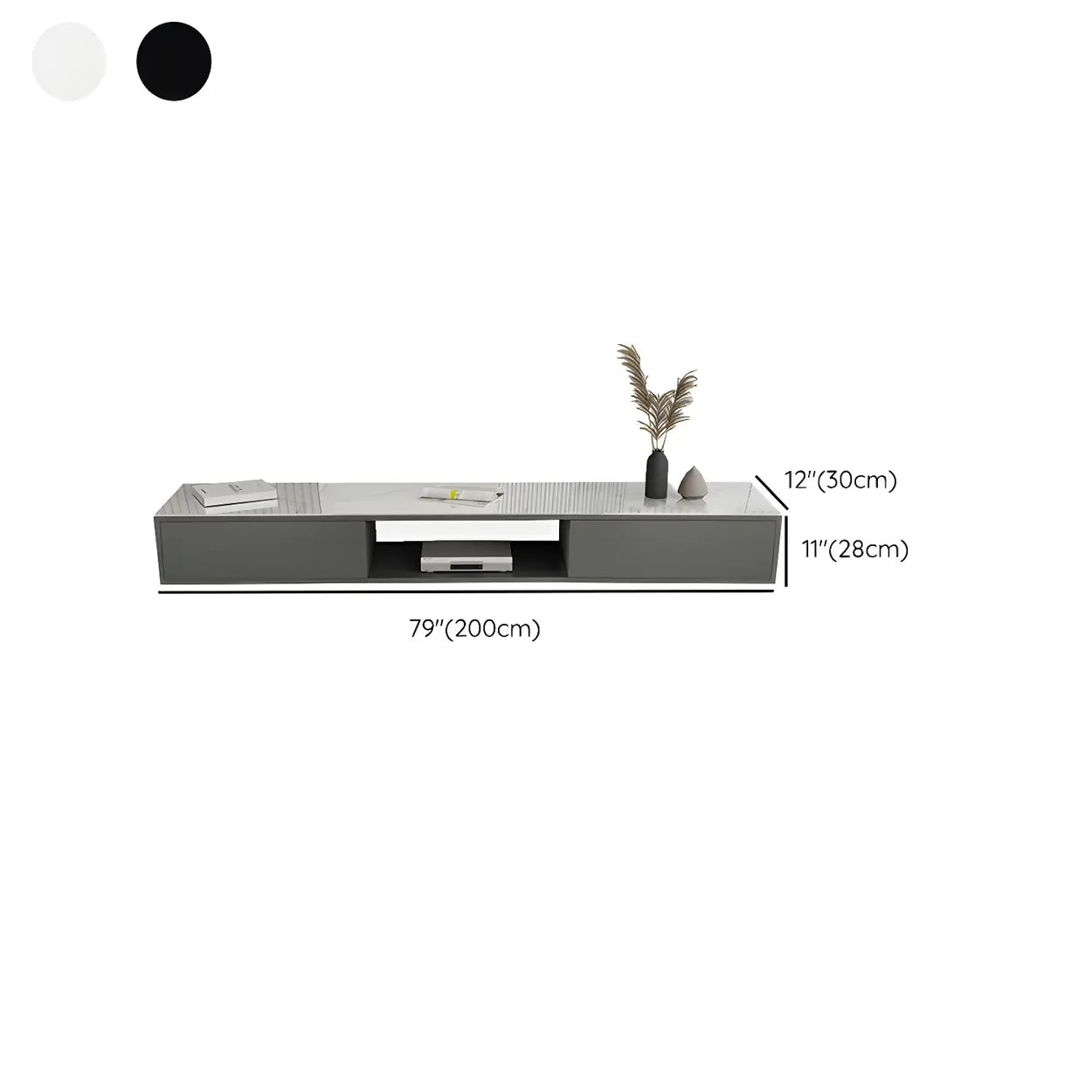 Floating Stone Cabinet Open-Storage TV Stand