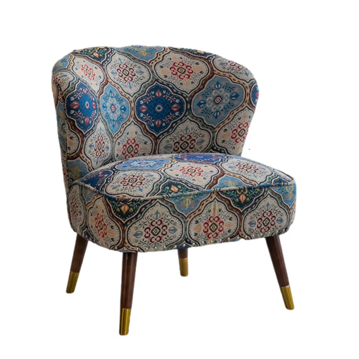 Floral Pattern Tight Back Wingback Chair