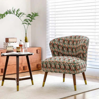 Floral Pattern Tight Back Wingback Chair