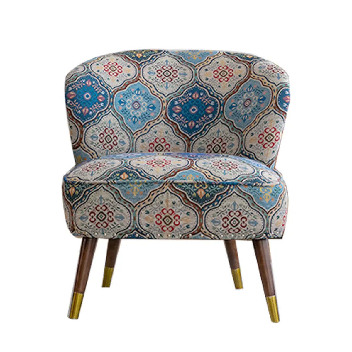 Floral Pattern Tight Back Wingback Chair
