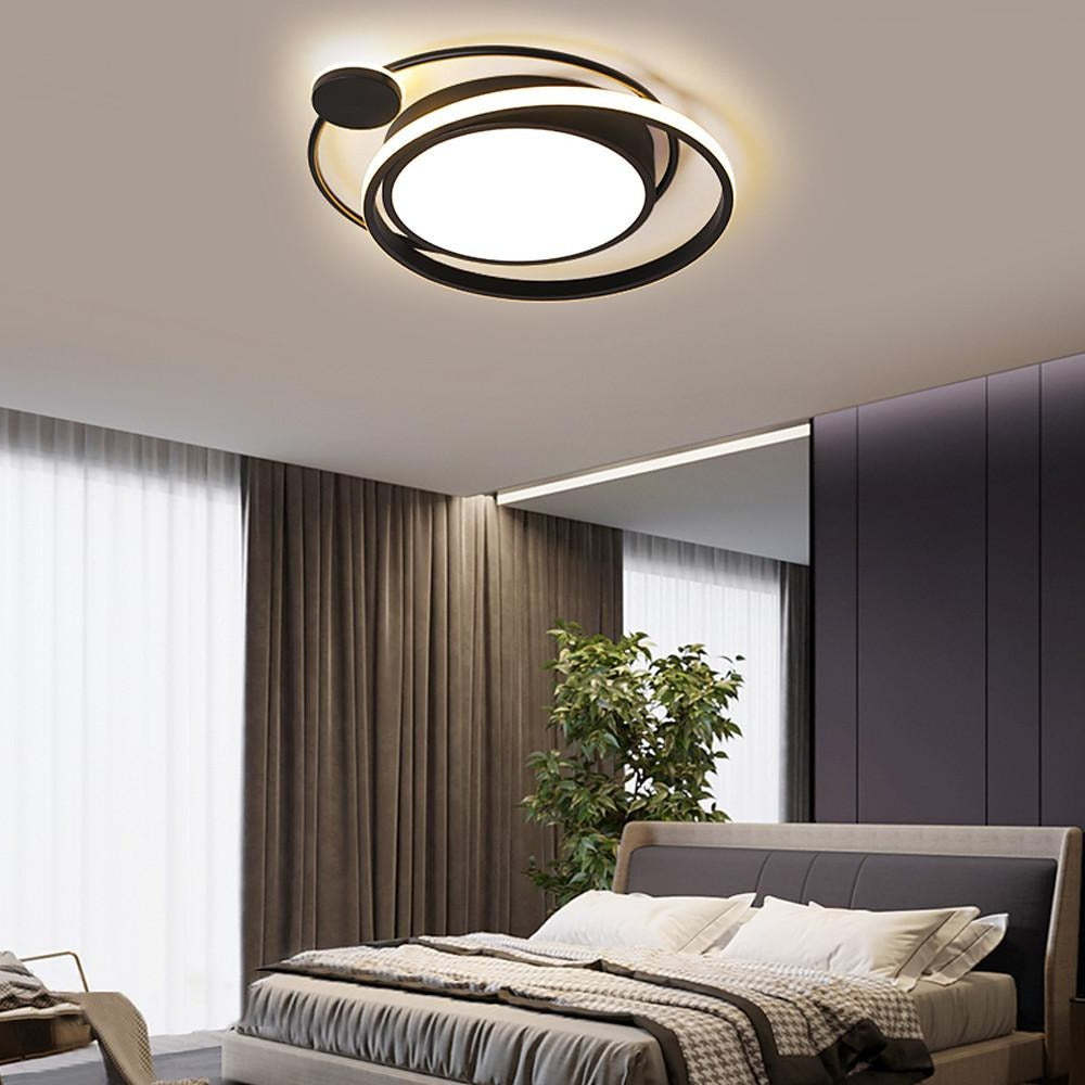 LED Offset Circles Geometric Classic Dimmable Flush Mount Ceiling Light for Bedroom-Lighom