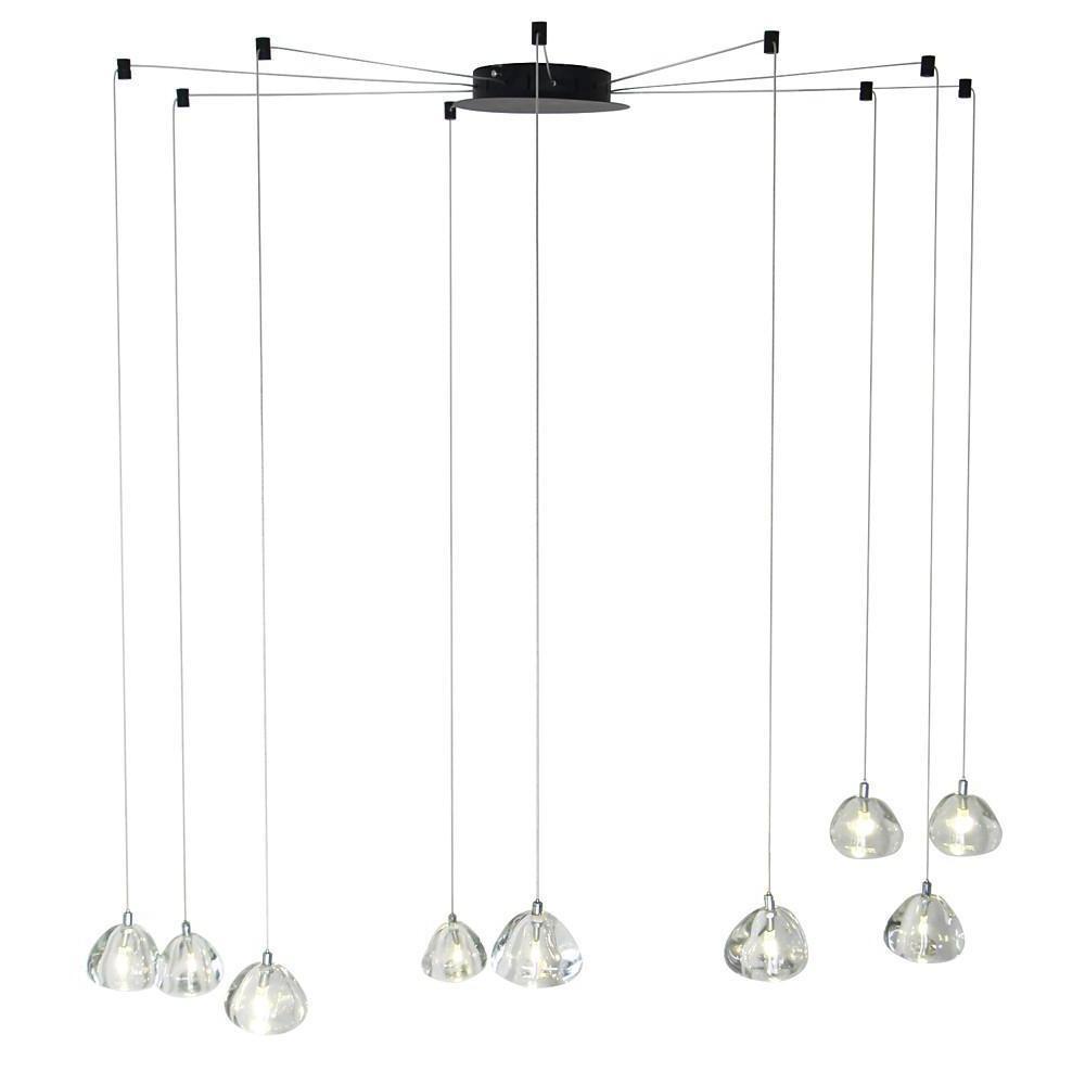 Contemporary Cluster Design Raindrop Chandelier Metal Crystal Ceiling Light-Lighom