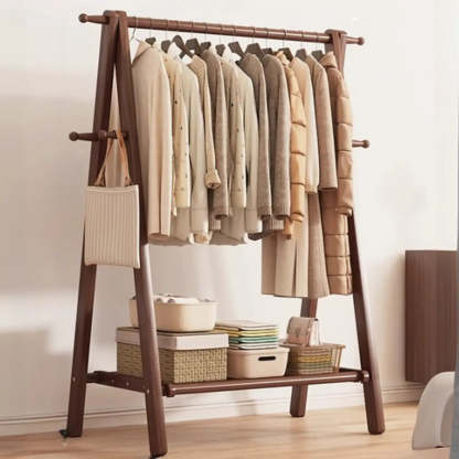 Foldable Beech Coat Rack with Hooks