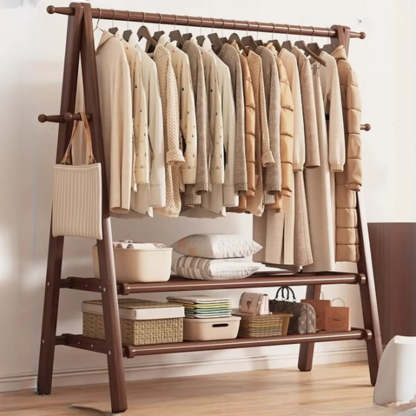 Foldable Beech Coat Rack with Hooks