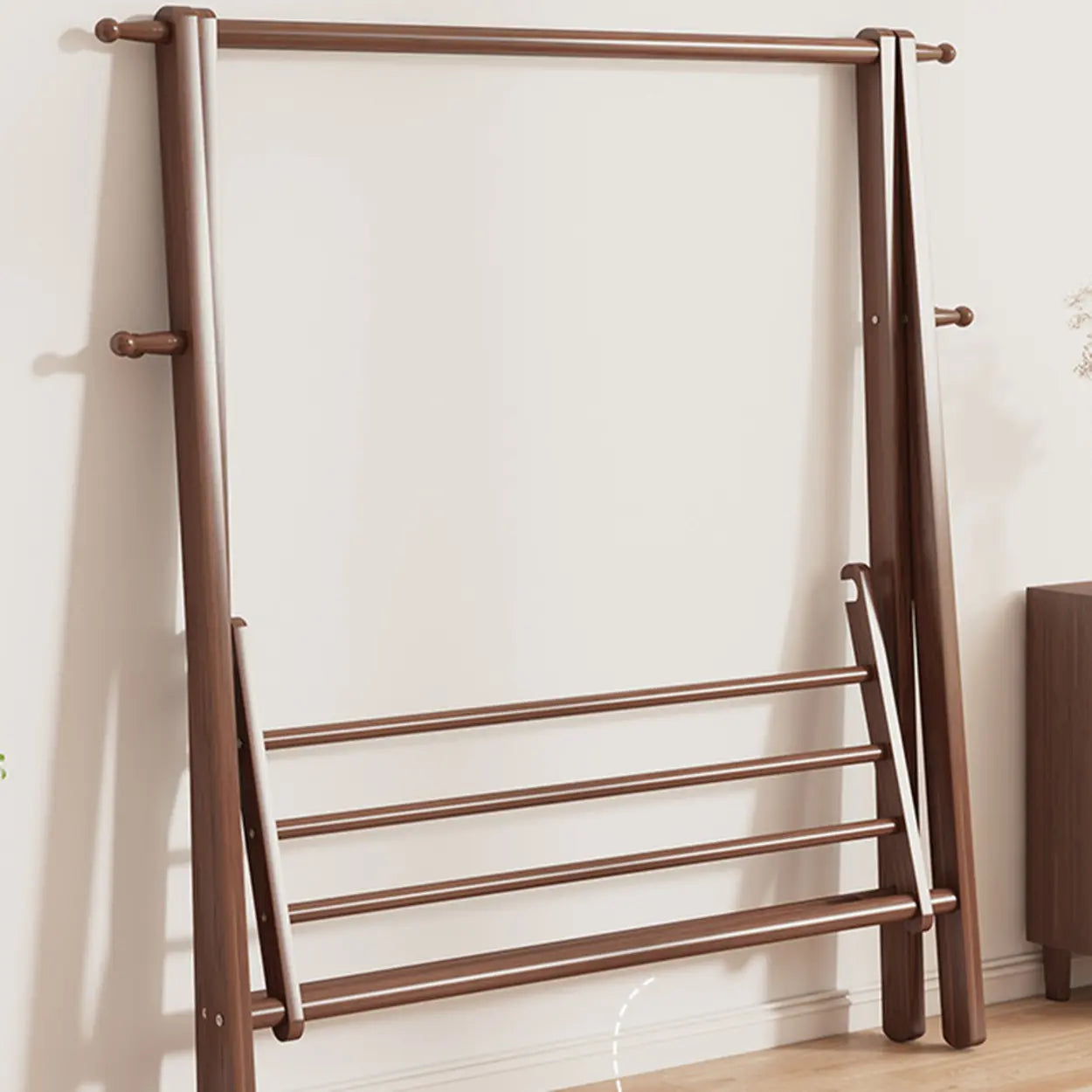 Foldable Beech Coat Rack with Hooks