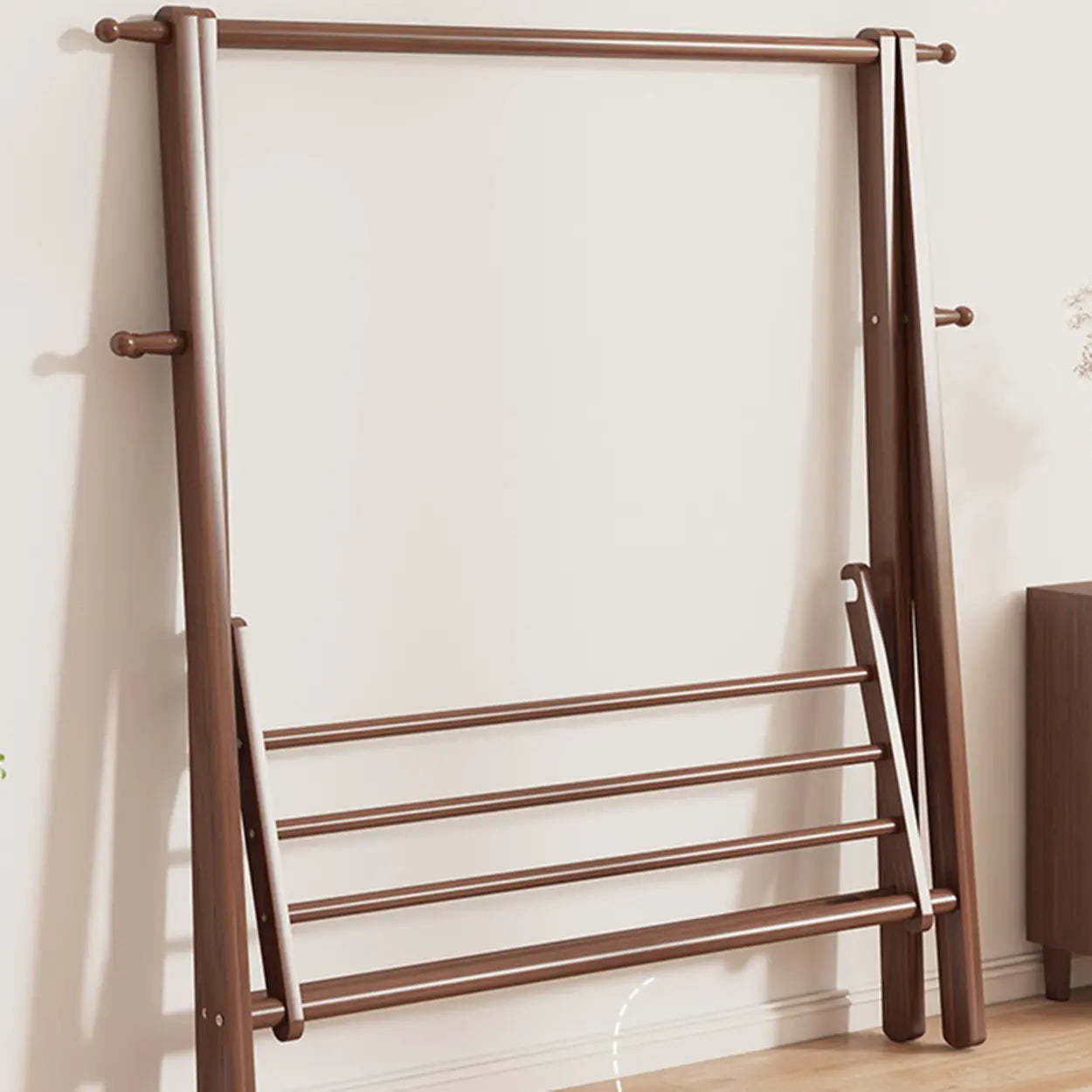 Foldable Beech Coat Rack with Hooks