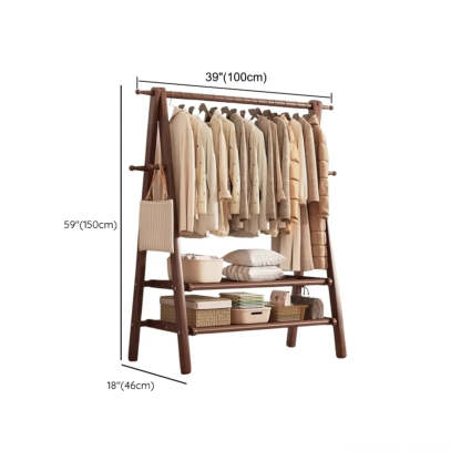 Foldable Beech Coat Rack with Hooks