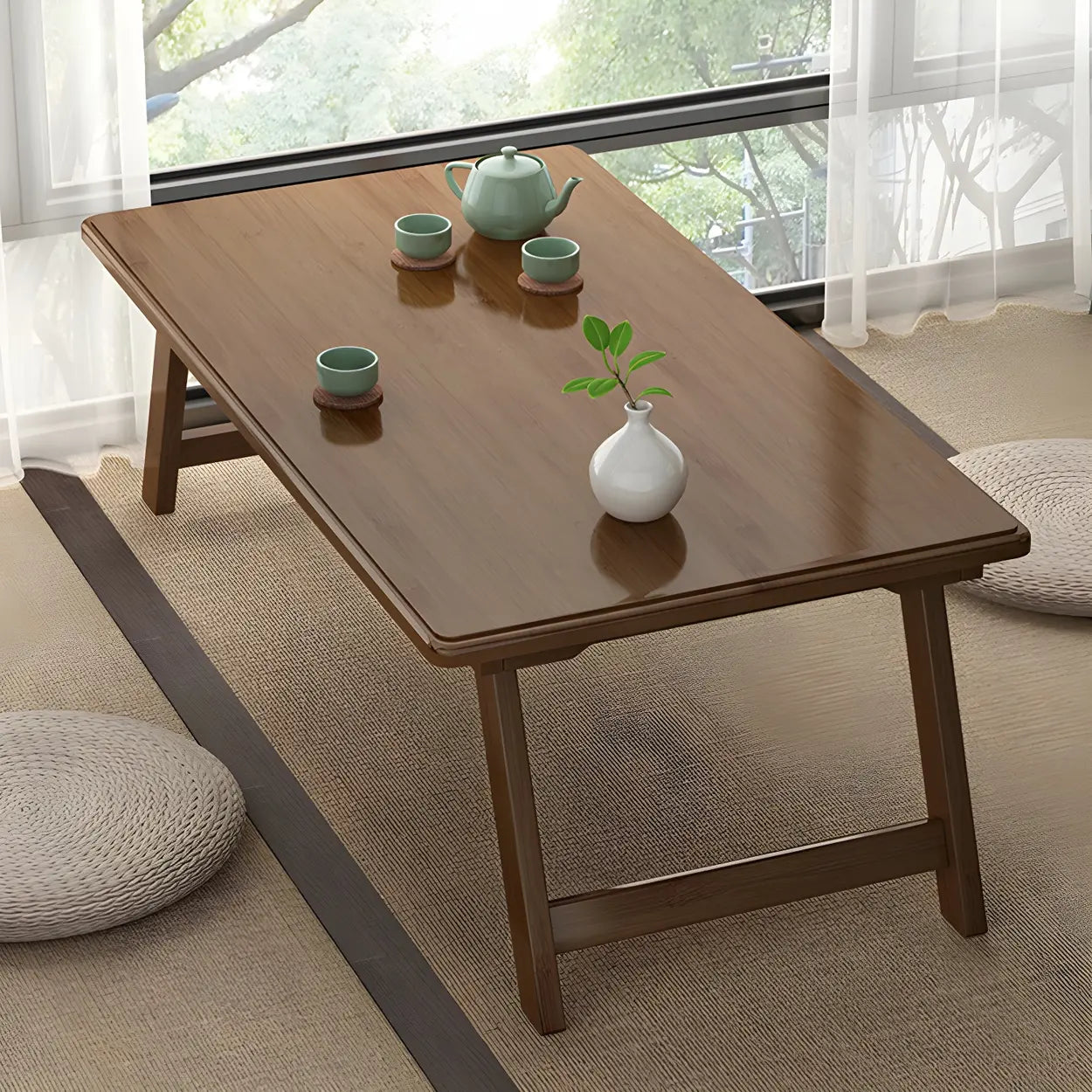 Foldable Rectangular Wood Coffee Table