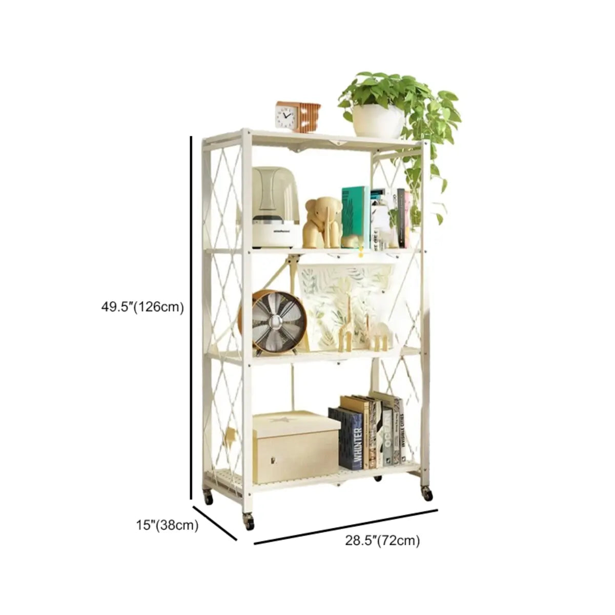 Foldable Iron Frame Baker's Rack with Microwave Shelf