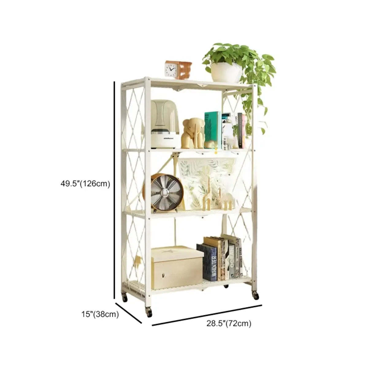 Foldable Iron Frame Baker's Rack with Microwave Shelf