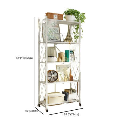 Foldable Iron Frame Baker's Rack with Microwave Shelf
