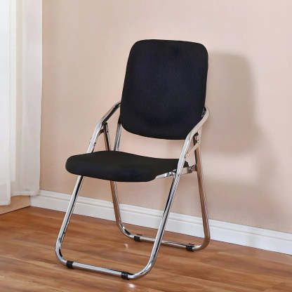 Foldable Metal Dining Side Chair — Light Yellow / 1 Piece