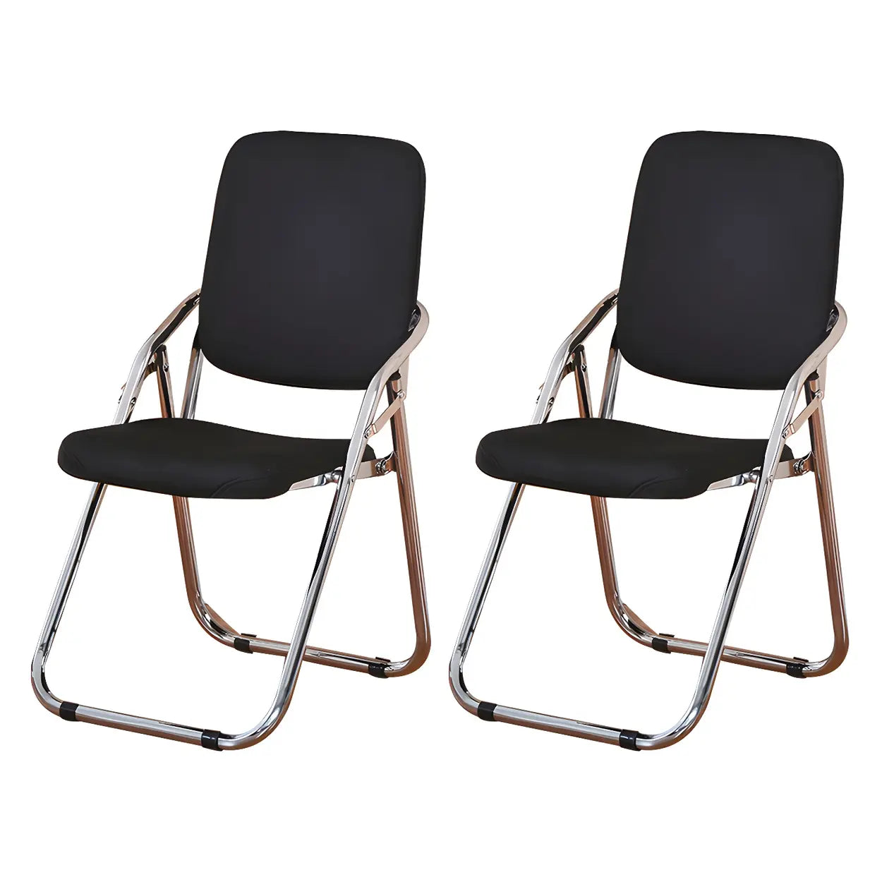 Foldable Metal Dining Side Chair — Blue / 1 Piece