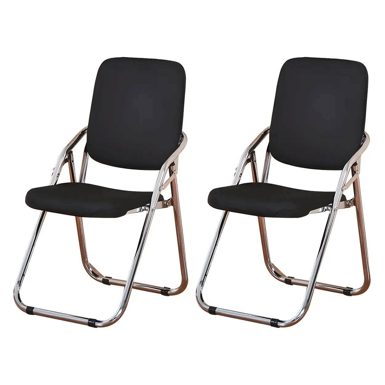 Foldable Metal Dining Side Chair — Blue / 1 Piece