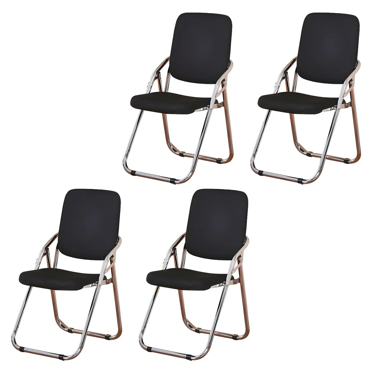 Foldable Metal Dining Side Chair — Blue / 4 Piece Set