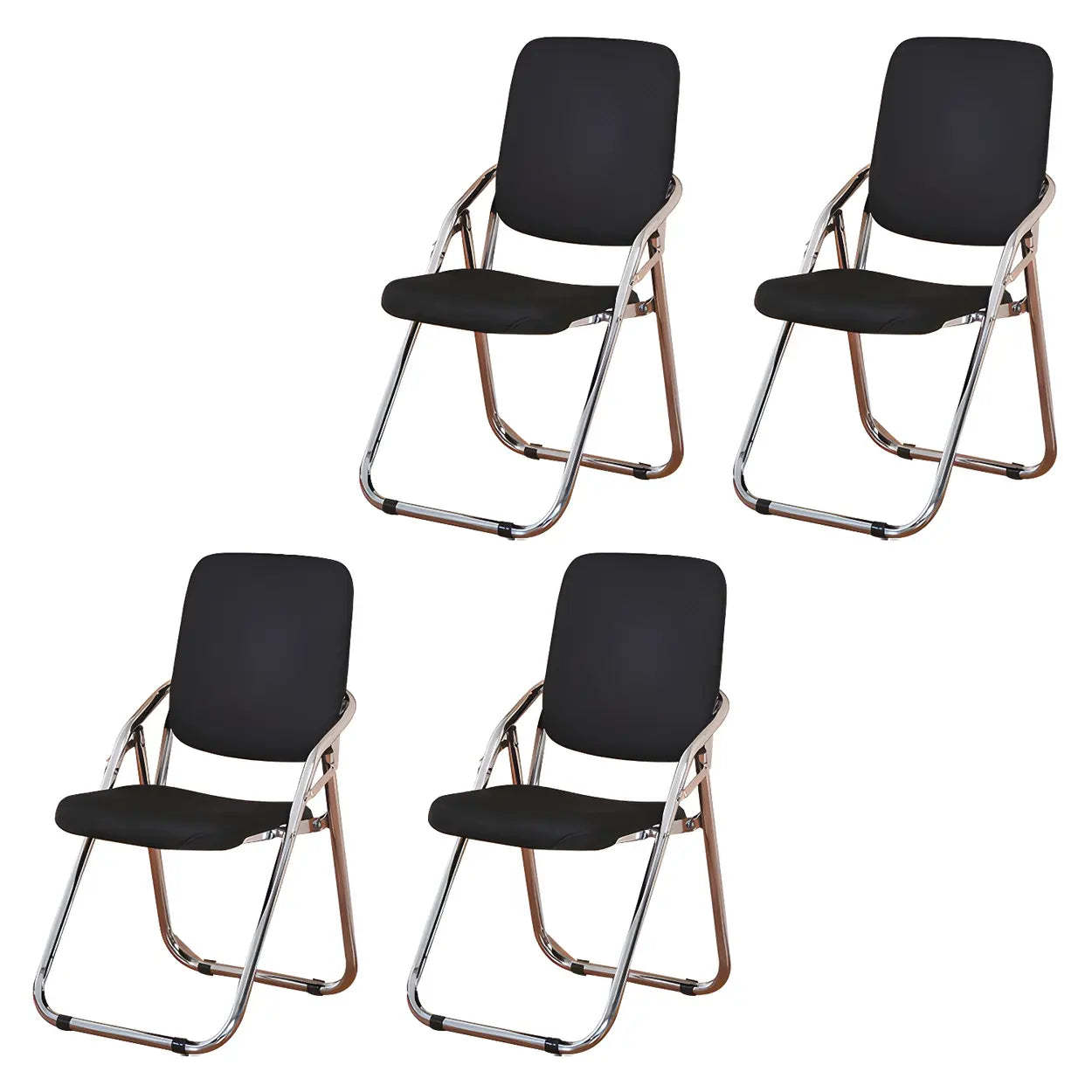 Foldable Metal Dining Side Chair — Blue / 4 Piece Set