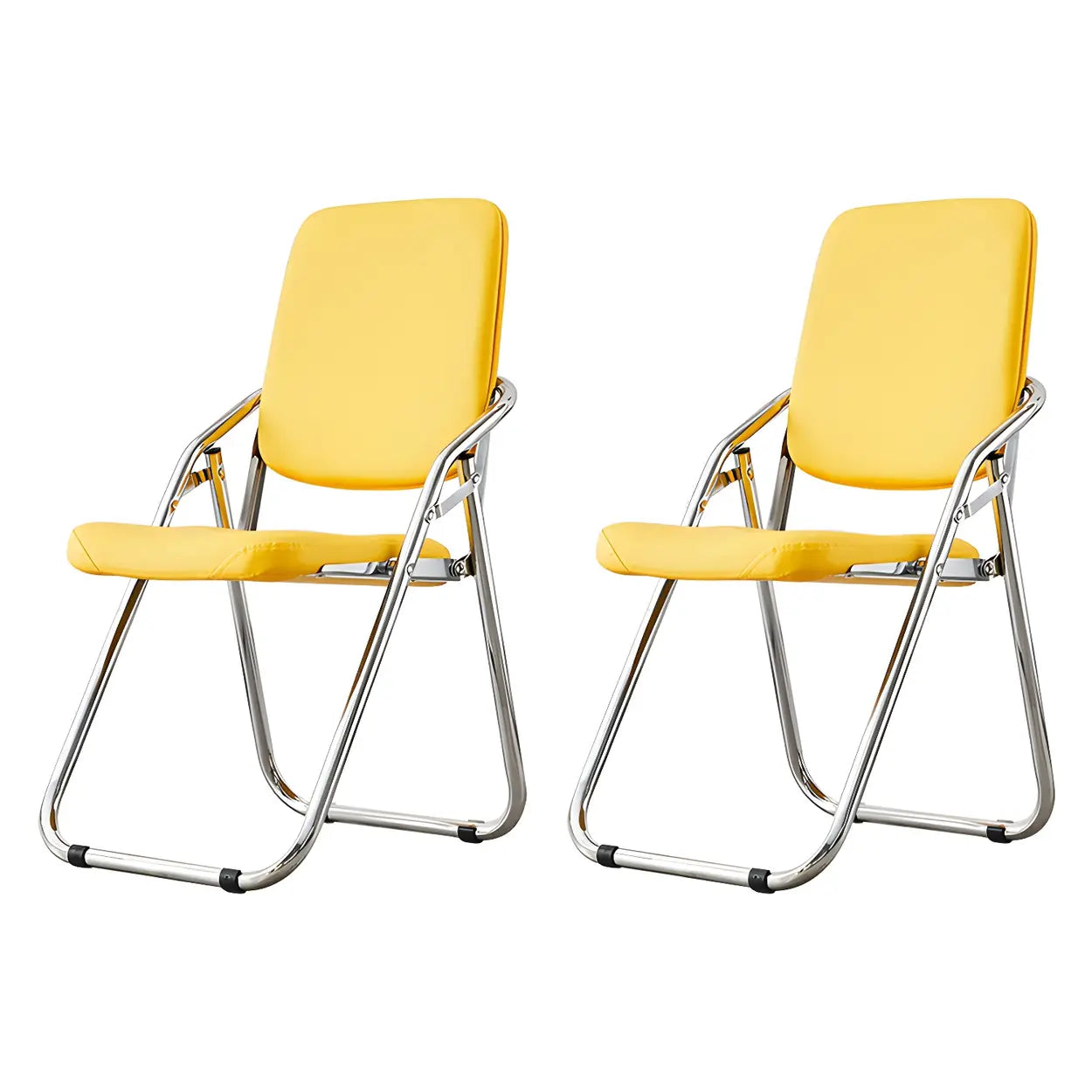 Foldable Metal Dining Side Chair — Pink / 1 Piece