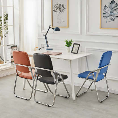 Foldable Metal Dining Side Chair — Pink / 2 Piece Set