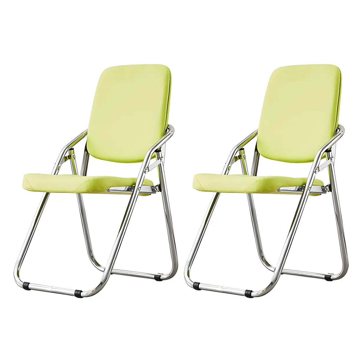 Foldable Metal Dining Side Chair — Orange / 2 Piece Set