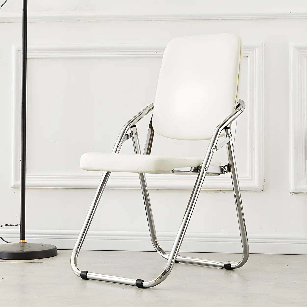 Foldable Metal Dining Side Chair — Black / 2 Piece Set