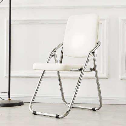 Foldable Metal Dining Side Chair — Black / 2 Piece Set