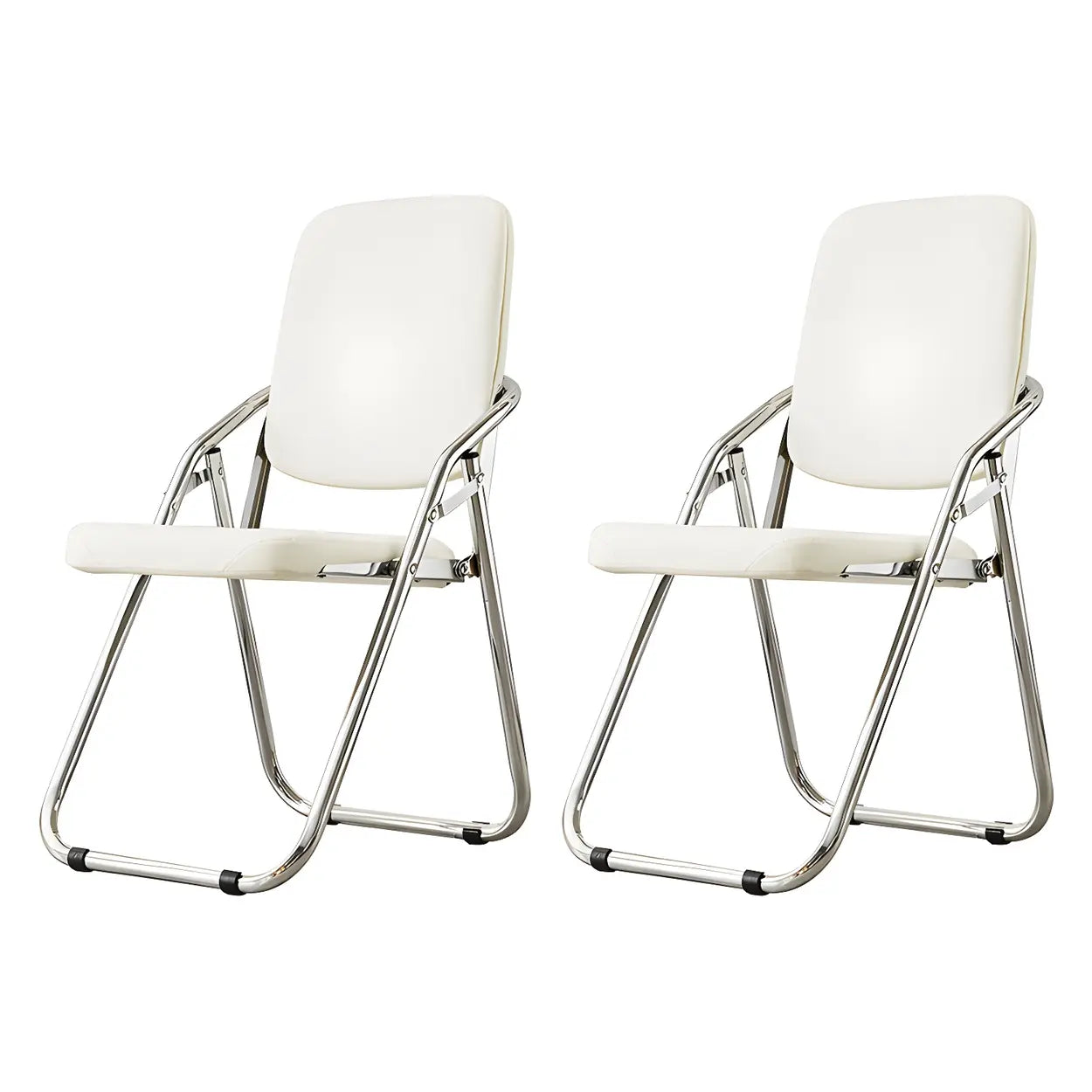 Foldable Metal Dining Side Chair — Black / 4 Piece Set