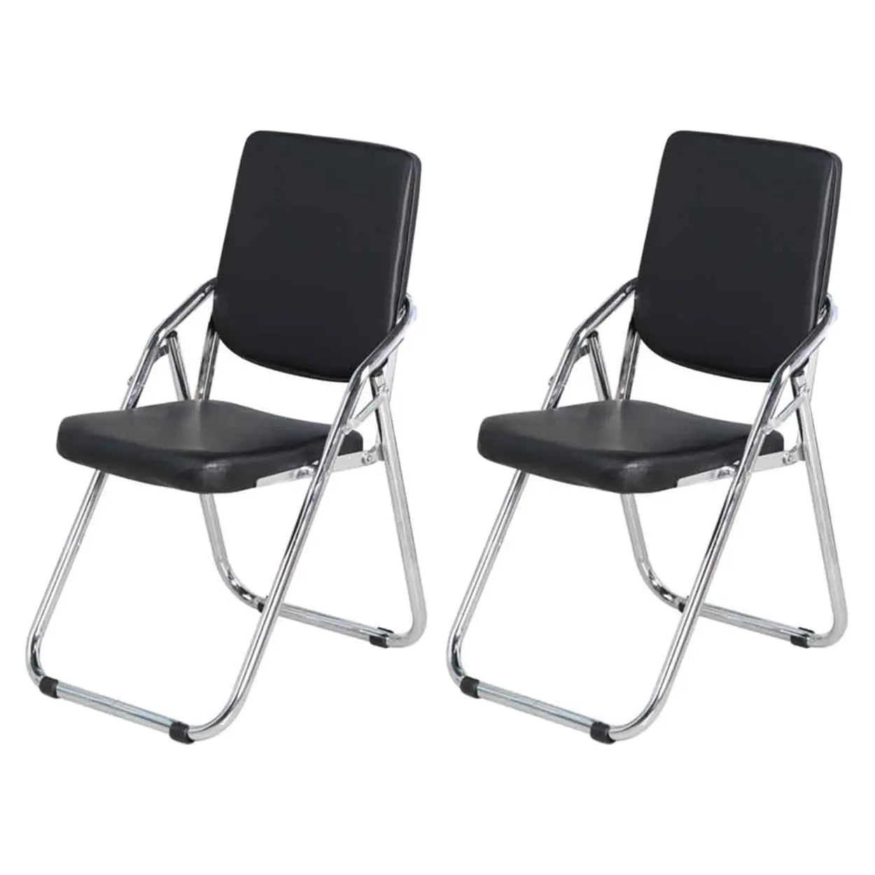 Foldable Metal Dining Side Chair — Light Green / 2 Piece Set