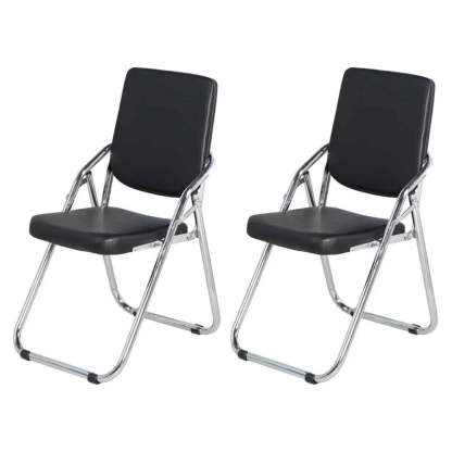 Foldable Metal Dining Side Chair — Light Green / 2 Piece Set