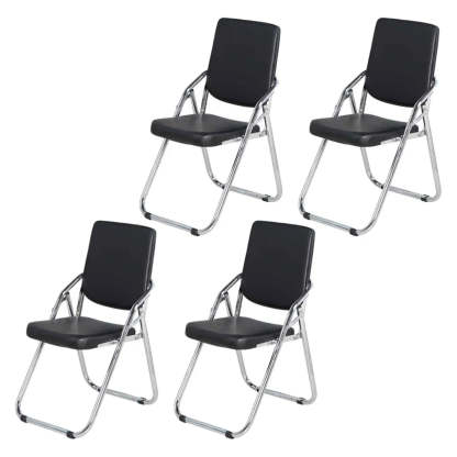 Foldable Metal Dining Side Chair — Light Green / 4 Piece Set