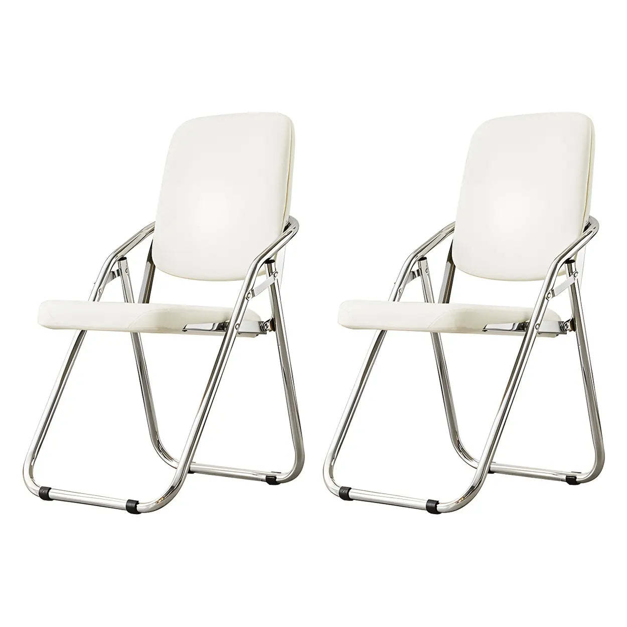 Foldable Metal Dining Side Chair — Black / 4 Piece Set