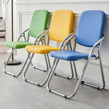 Foldable Metal Dining Side Chair — Matte Black / 4 Piece Set
