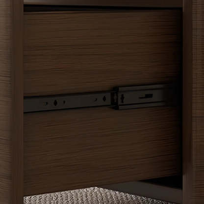 Foldable Oval Brown Wood Coffee Table with Drawer and Wheels