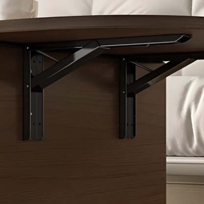 Foldable Oval Brown Wood Coffee Table with Drawer and Wheels