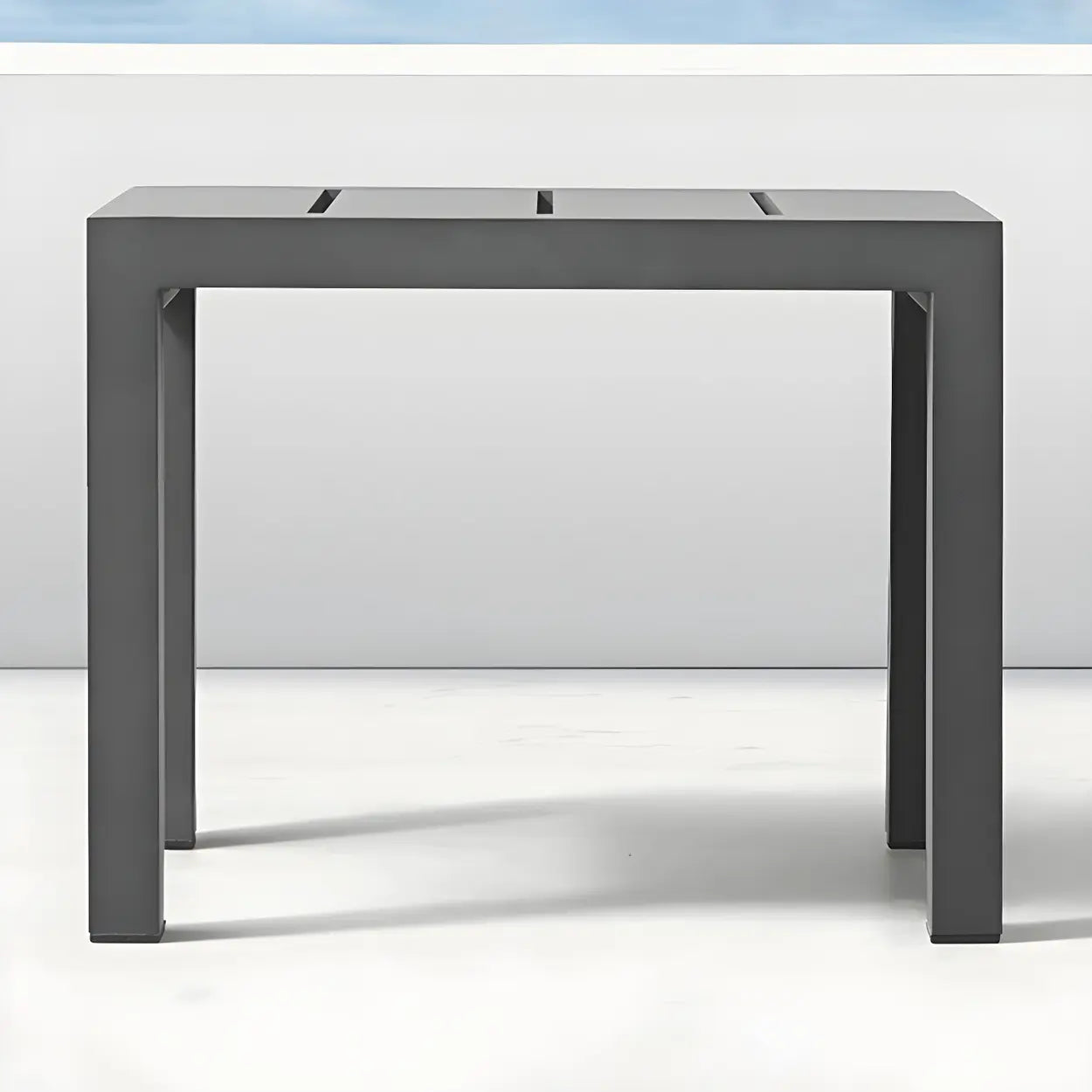 Foldable Rectangular Metal Outdoor Coffee Table — Table Only