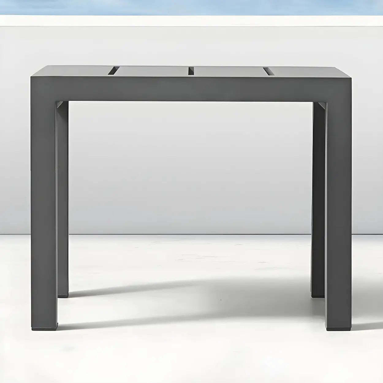 Foldable Rectangular Metal Outdoor Coffee Table — Table Only