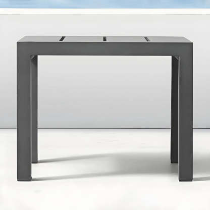 Foldable Rectangular Metal Outdoor Coffee Table — Table Only