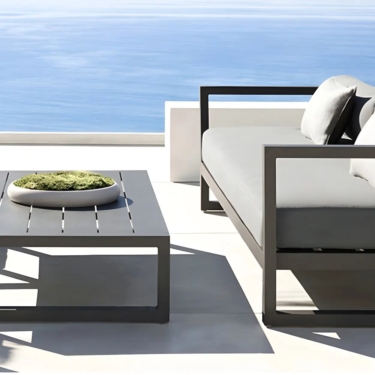 Foldable Rectangular Metal Outdoor Coffee Table