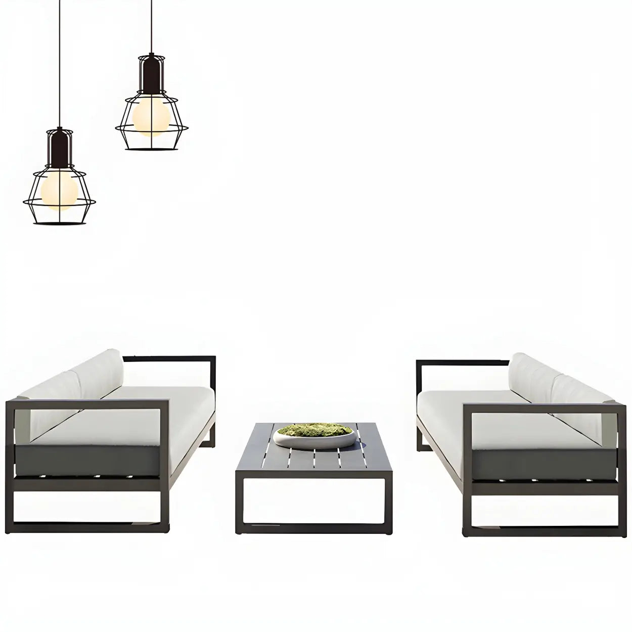 Foldable Rectangular Metal Outdoor Coffee Table