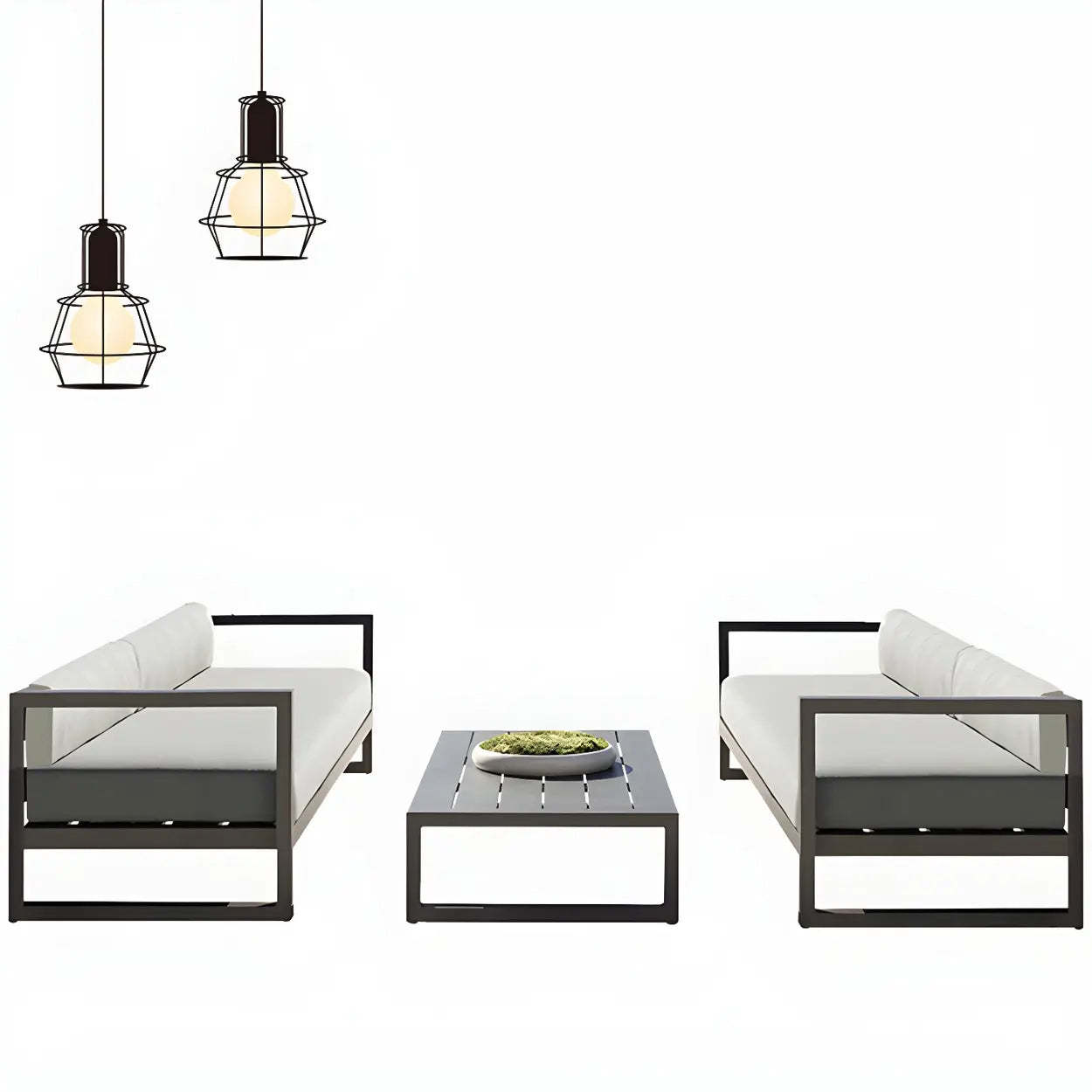 Foldable Rectangular Metal Outdoor Coffee Table