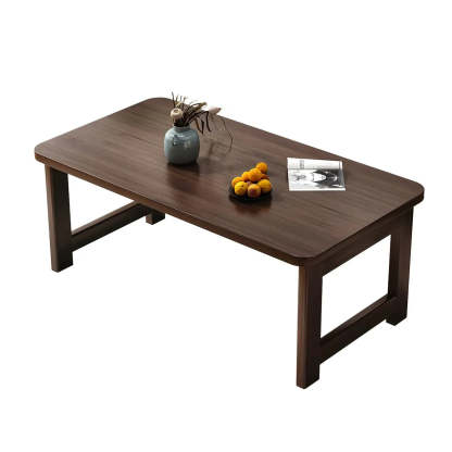 Foldable Rectangular Wood Coffee Table — Dark Walnut