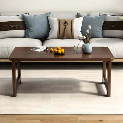 Foldable Rectangular Wood Coffee Table — Dark Walnut