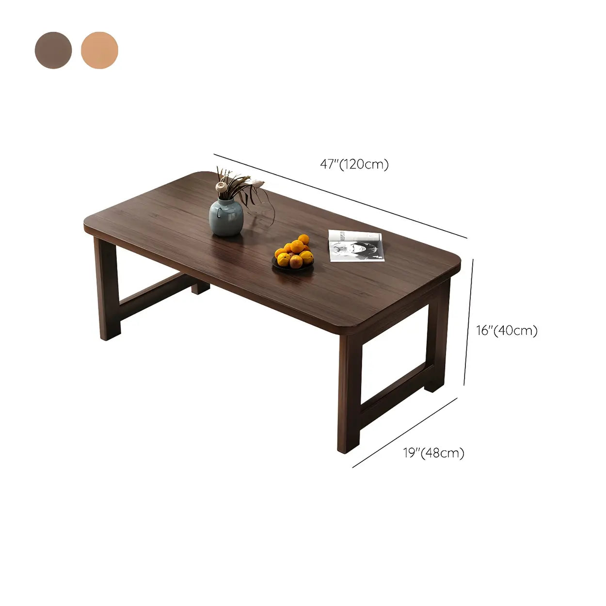 Foldable Rectangular Wood Coffee Table