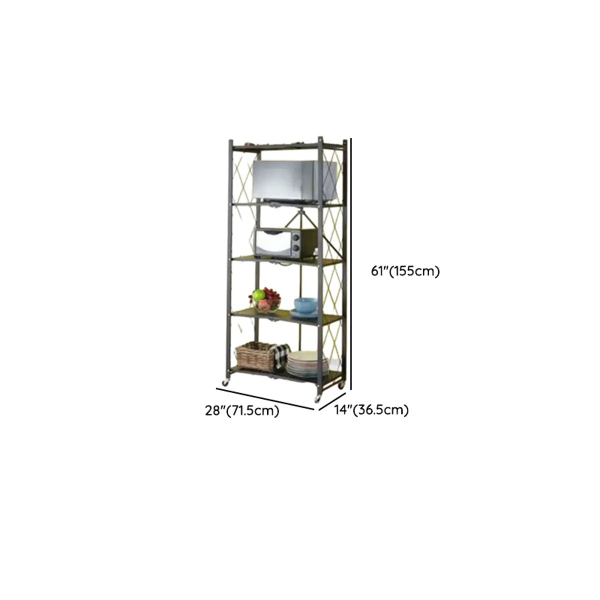 Foldable Stainless Steel Baker's Rack with Shelves