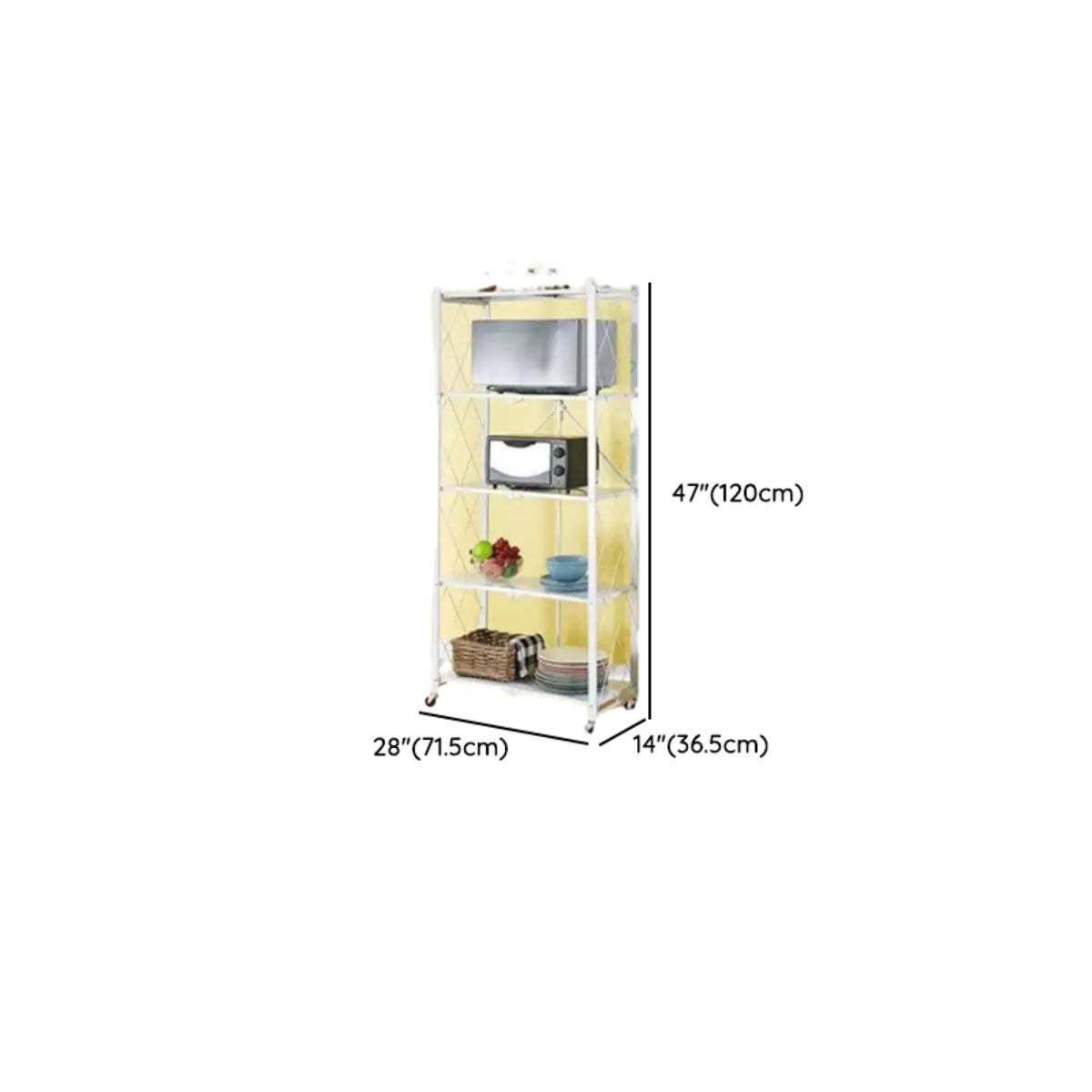 Foldable Stainless Steel Baker's Rack with Shelves
