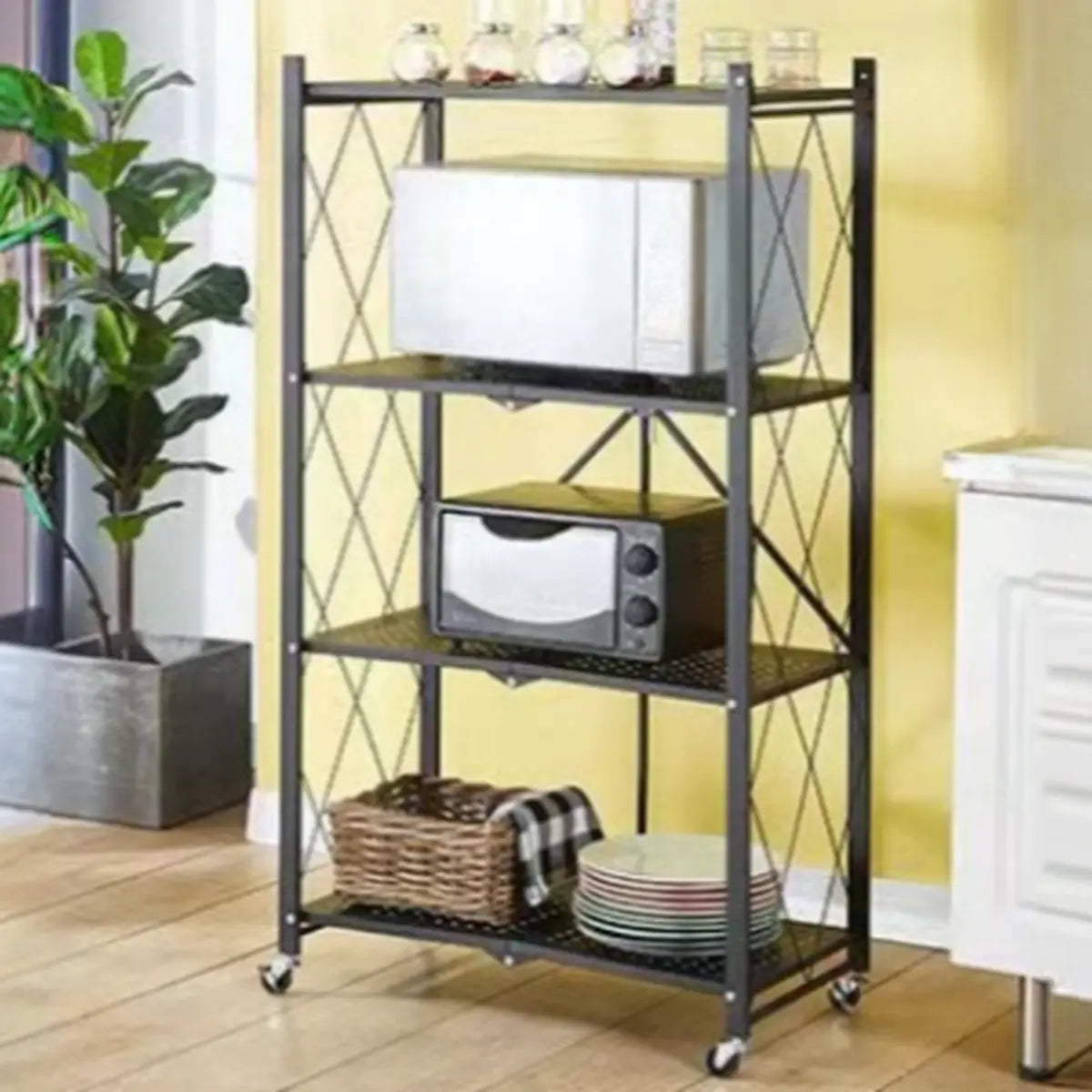 Foldable Stainless Steel Baker's Rack with Shelves